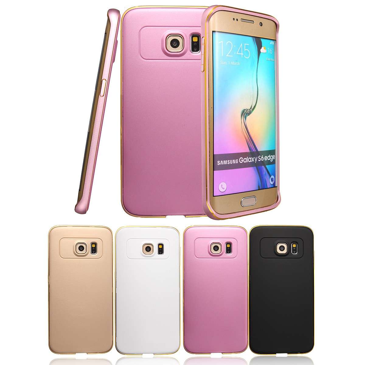 Aluminum Metal Frame PC Hard Back Case Cover For Samsung Galaxy S6 Edge