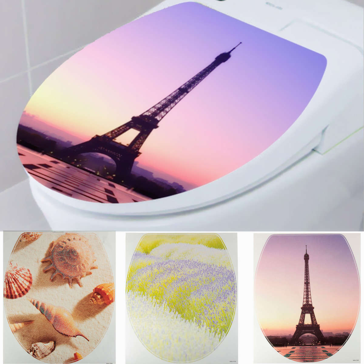 Removable Toilet Seat Cover Sticker Bathroom Closetool Decor PVC Art