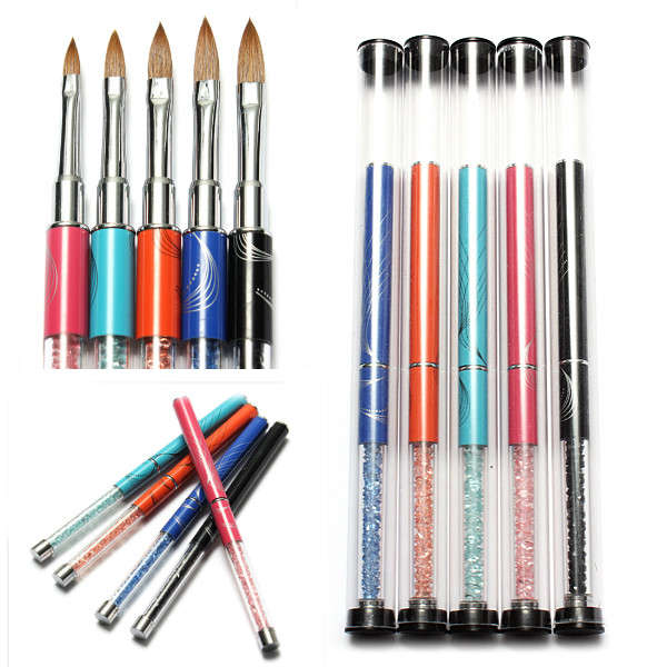 Crystal Carve Marble Sable Acrylic Nail Art Painting Drawing Brush