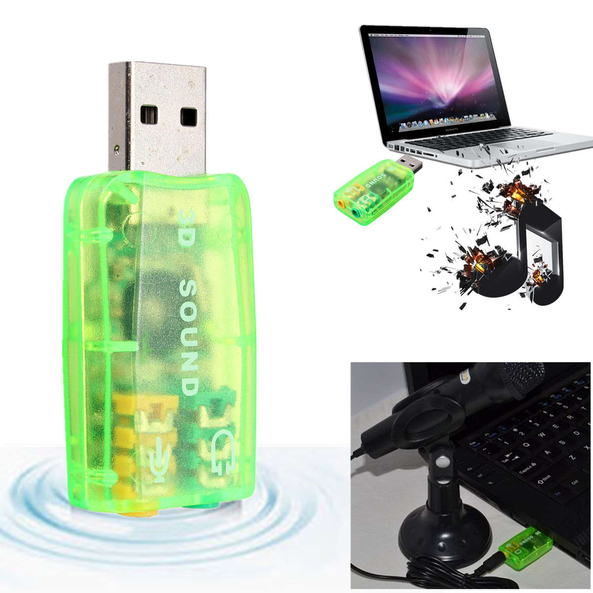 USB Virtual 7.1 Channel External Sound Card Adapter