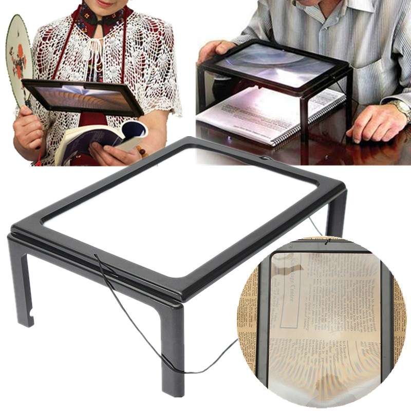 Foldable Full Page Large Magnifier 3X With LED Light For Reading