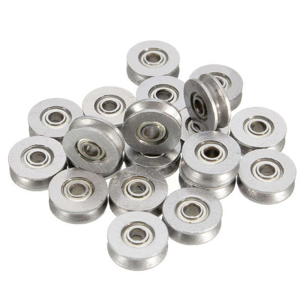 20pcs 3x12x4mm Deep V Groove Pulley Rail Ball Bearing Metal Sealed Guide Wire P