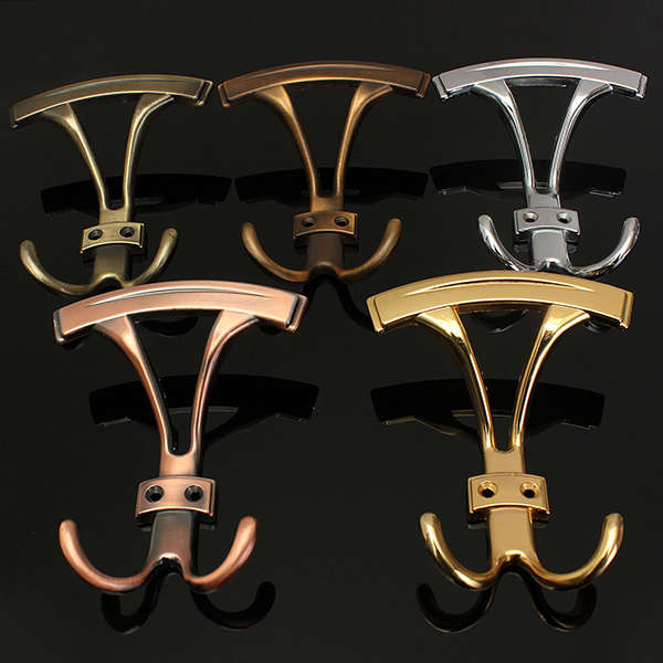 Double Rack Hook Coat Hat Purse Towel Bath Living Wall Holder