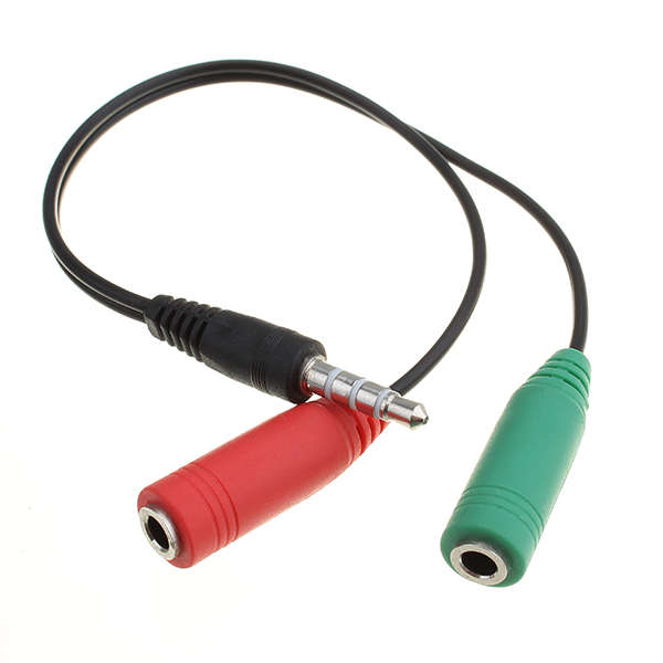 3.5mm Male to 2 Female Earphone Stereo Audio Splitter Cable