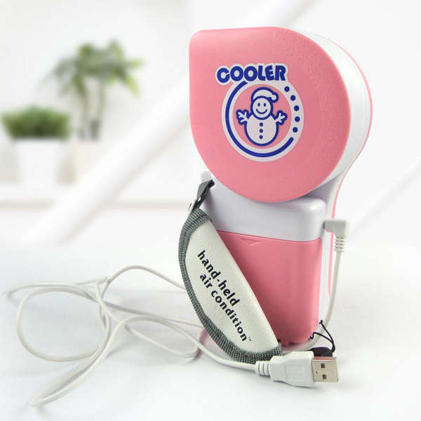 Mini Snowman Portable Battery Or USB power Air Conditioning Fan