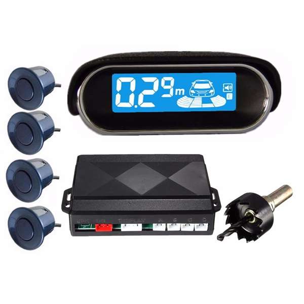 CQ-A02 Car Rearview Radar Parking System Car Reversing Buzzer LED 4 Radar Sensor