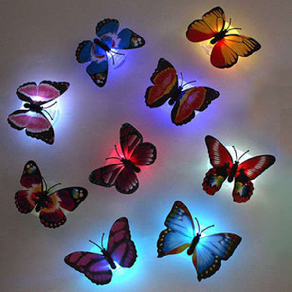 Colorful Butterfly LED Night Light Luminous Suction Decoration Light
