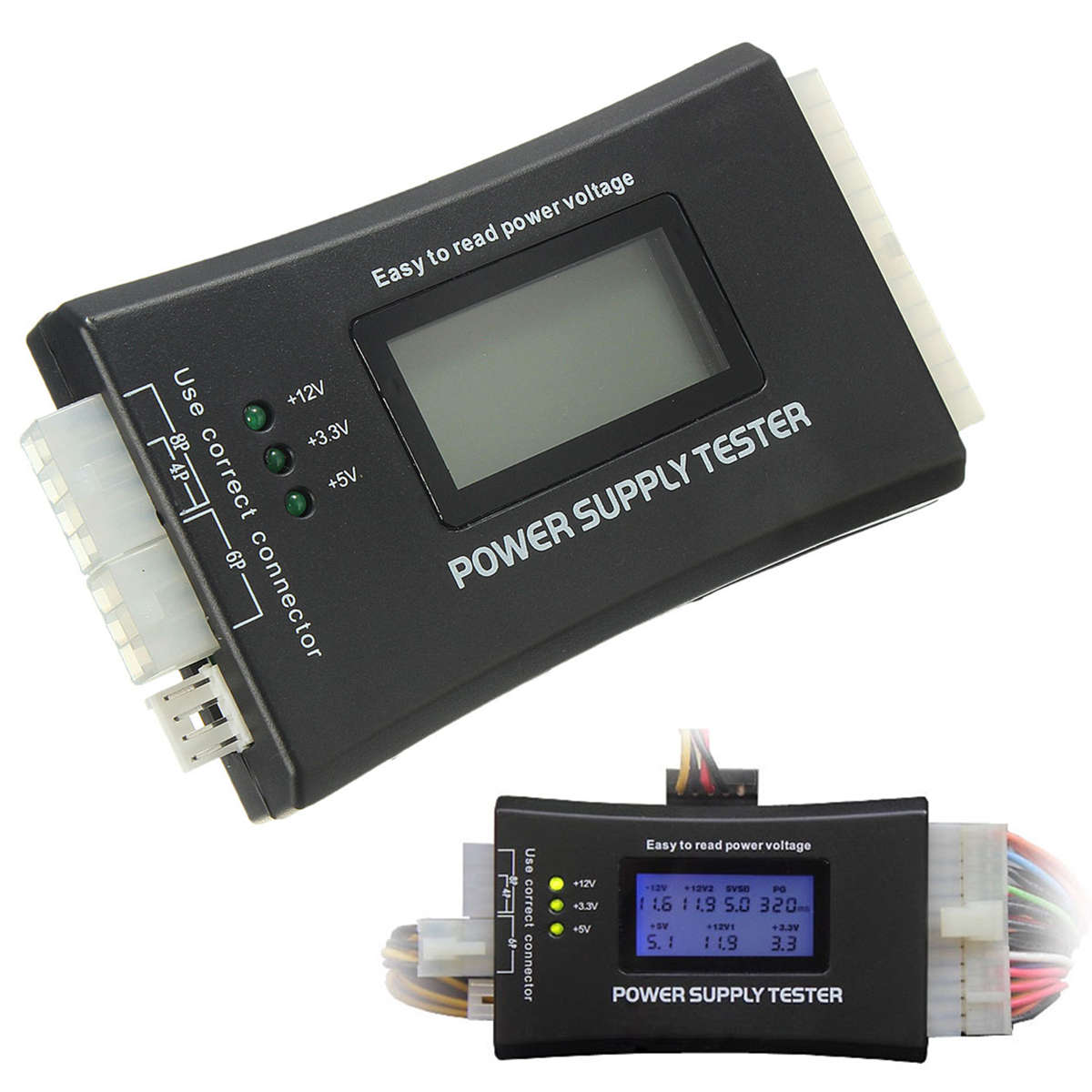 Digital LCD PC Computer 20/24 Pin 4 PSU ATX BTX ITX SATA HDD Power Supply Tester
