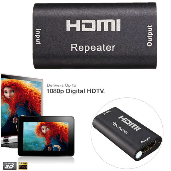 Mini 130FT Full HD 1080P 1.65Gbps HDMI Repeater Extender Amplifier Booster 3D