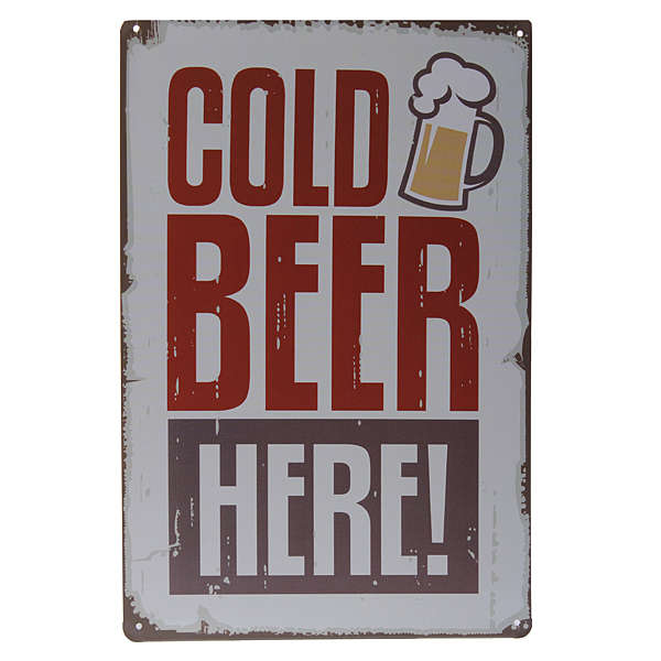 Cold Beer Here Sign Wall Decor Metal Vintage Decorative Painting