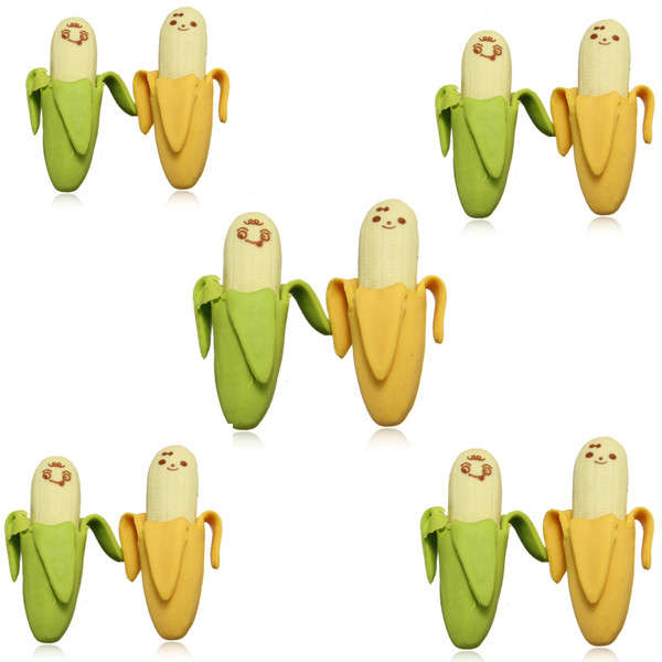 10 psc Novelty Lovely Stationary Banana Fruit Rubber Pencil Eraser