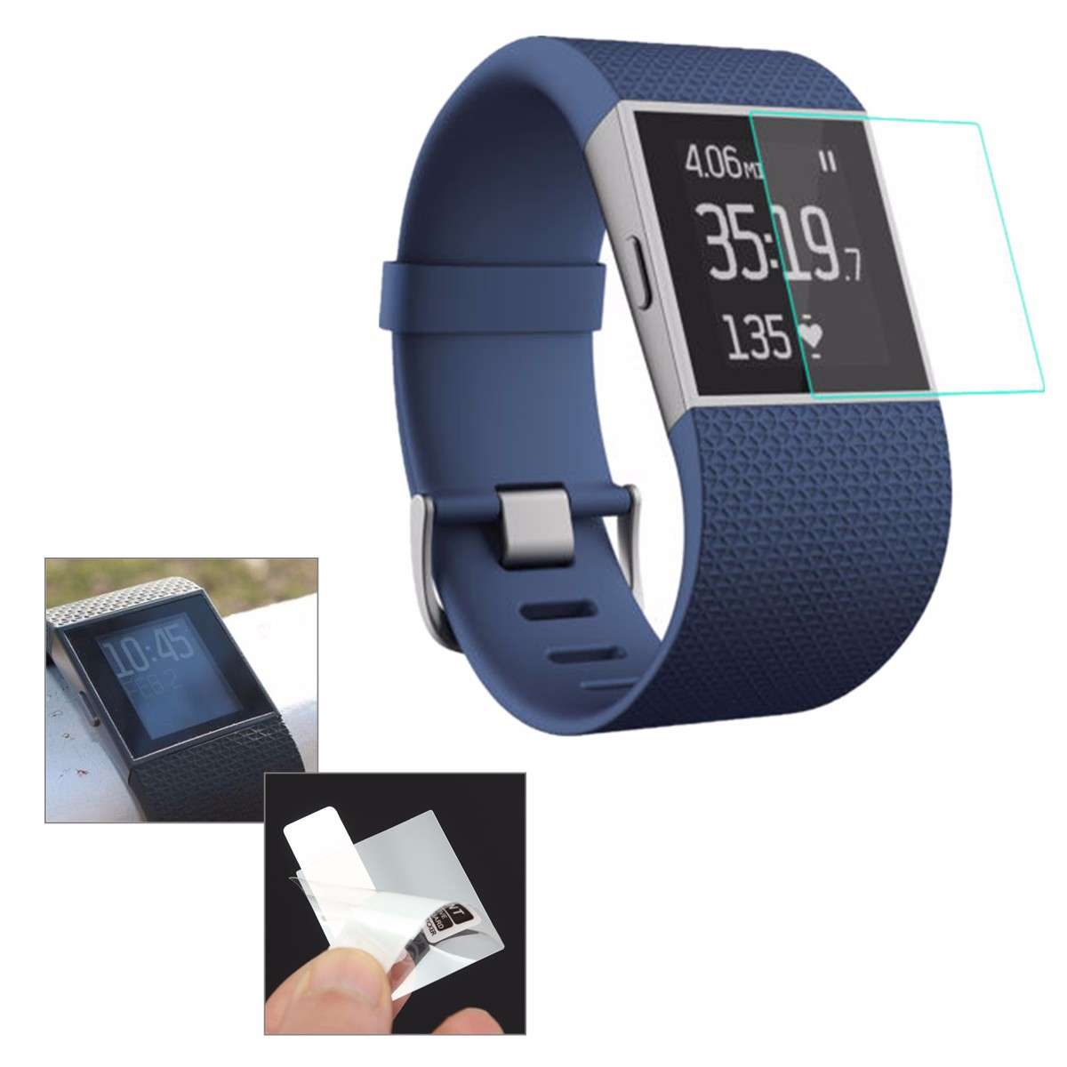 Anti Scratch Clear Tempered Glass Screen Protector Film Shield For Fitbit Surge