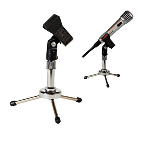 3.5cm Mini Folding Desktop Microphone Stand With Mic Clip