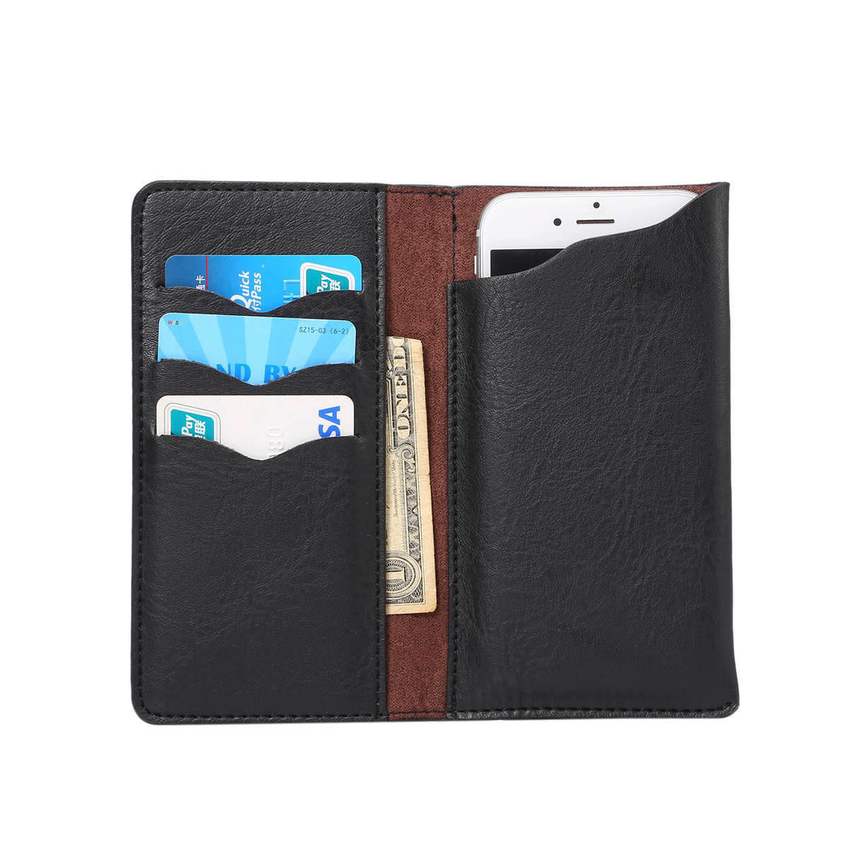 Elephant Texture Wallet Pouch Universal Open Portable Bag For iPhone 7 6s Cell