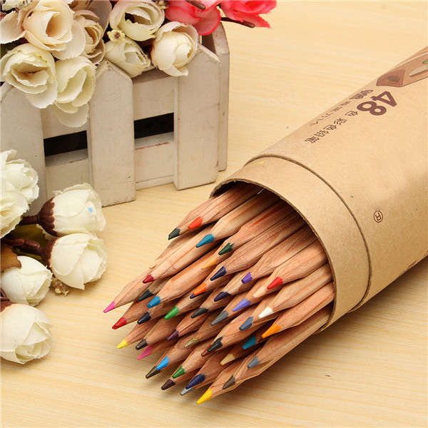 48 Colors Drawing Pencils Set Wooden Art Craft Oil Base Non-toxic Pencils Paint