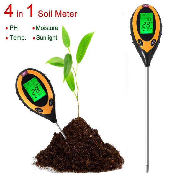 4 In 1 Electronic Soil Tester PH Humidity Temperature Analyzer