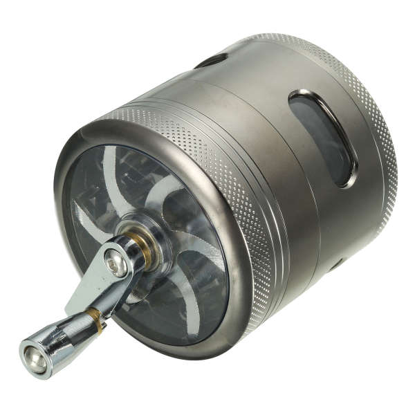 4 Layers Zinc Alloy Grinder Hand Crank Mill Crusher for Tobacco Herb Herbal Smo