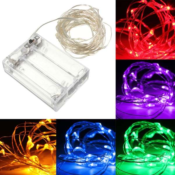 10M 100 LED Silver Wire Fairy String Light Battery Powered Waterproof Xmas Part