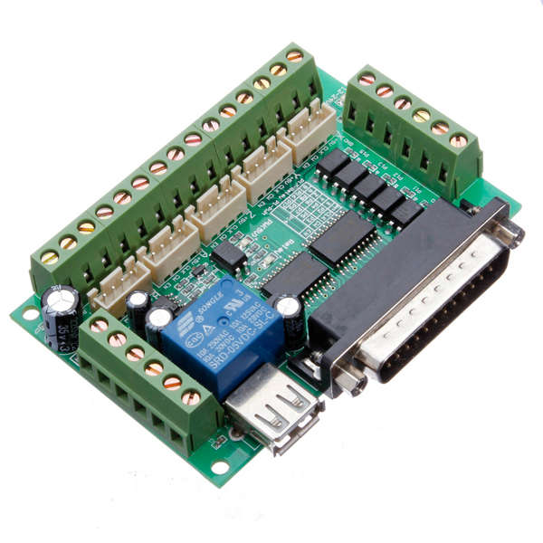 5 Axis CNC Breakout Interface Board For Stepper Driver Mach3 With USB