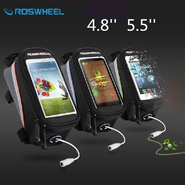 ROSWHEEL 4.8'' 5.5'' Bicycle Touchscreen Phone Bag Frame Tube Bag