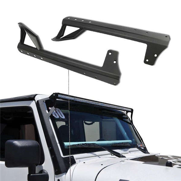 Mount Bracket Kit for Jeep Wrangler JK 1997-2016 Upper Windshield Fit 50 inch S