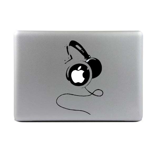 DJ Headphones Vinyl Decal Sticker Skin For MacBook Air/Pro