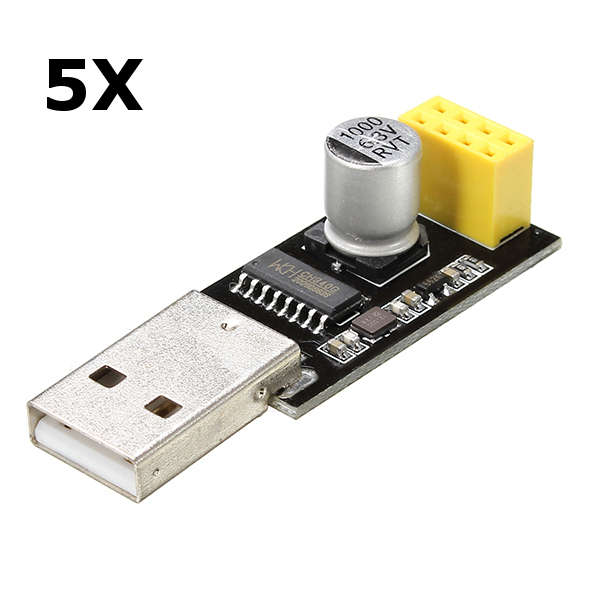 5Pcs USB To ESP8266 Serial Adapter Wireless WIFI Develoment Board Transfer Modu