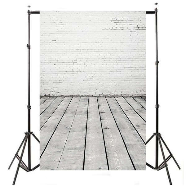 5x7ft 2.1mx1.5m Wood Floor Brick Wedding Theme Studio Props Photography Backgro