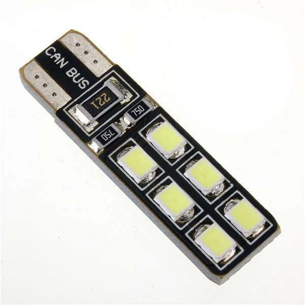 Car White Light T10 LED 2835-12 SMD CANBUS W5W 194 168 Door Map Bulb