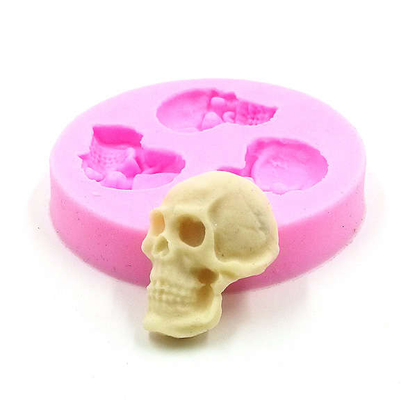 Skull Head Fondant Silicone Mould Skeleton Chocolate Mold Cake Decoration Tool