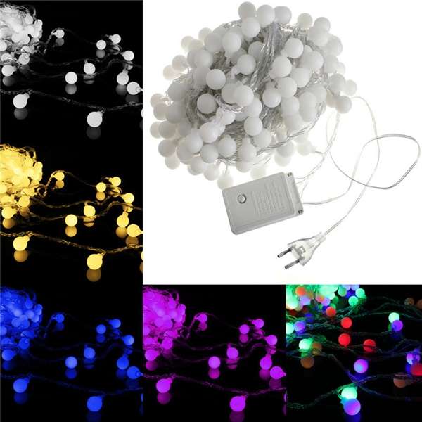 New 20m 200 LED Colourful Ball String Fairy Light Wedding Party Christmas Garde