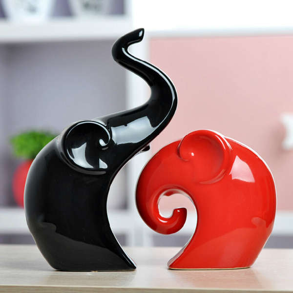 China Ceramics Lovers Elephant Creative Home Ornaments