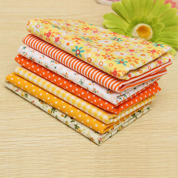 Yellow Series 7 Assorted Pre-Cut Charm Cotton Quilt Fabric 19.7