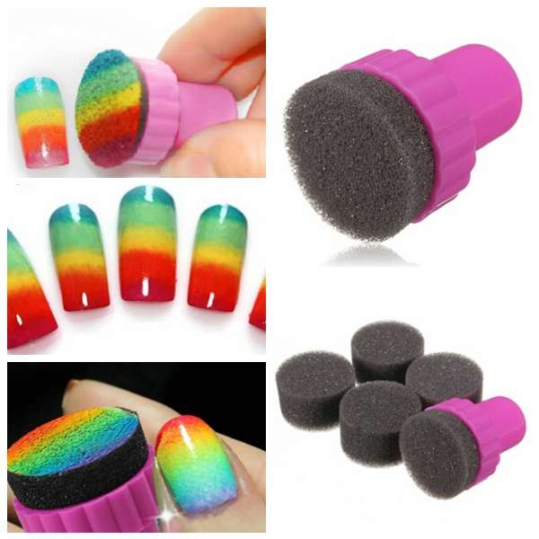 Nail Art Design Stamping 1 Stamper 4 Sponge Shade Transfer DIY