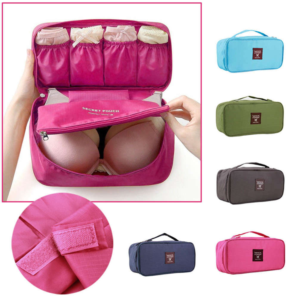 Women Girl Travel Bra Underwear Lingerie Cosmetic Makeup Storage Bag