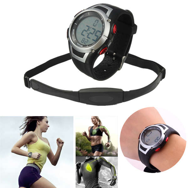 Sport Digital Watch Heart Rate Monitor Chest Strap Belt Waterproof