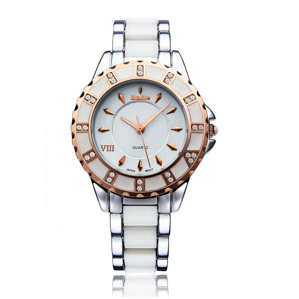 Balle Analog Rhinestone Stainless Steel Quartz Women Wrist Watch