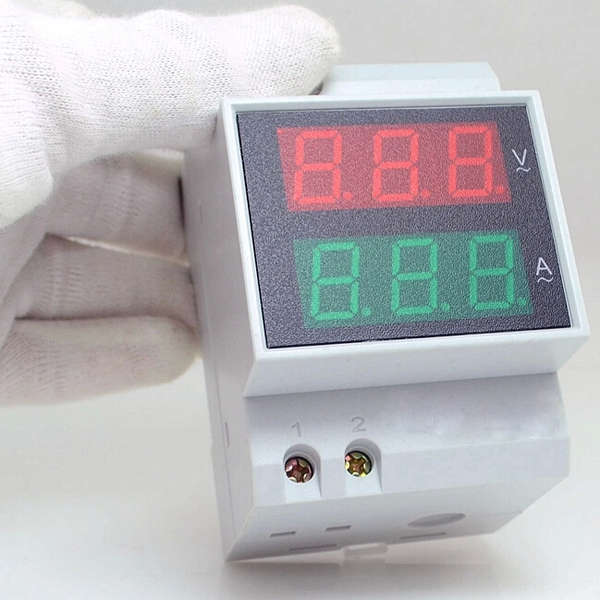 Din Rail AC LED Dual Display Voltmeter Ammeter Voltage Ampere Gauge