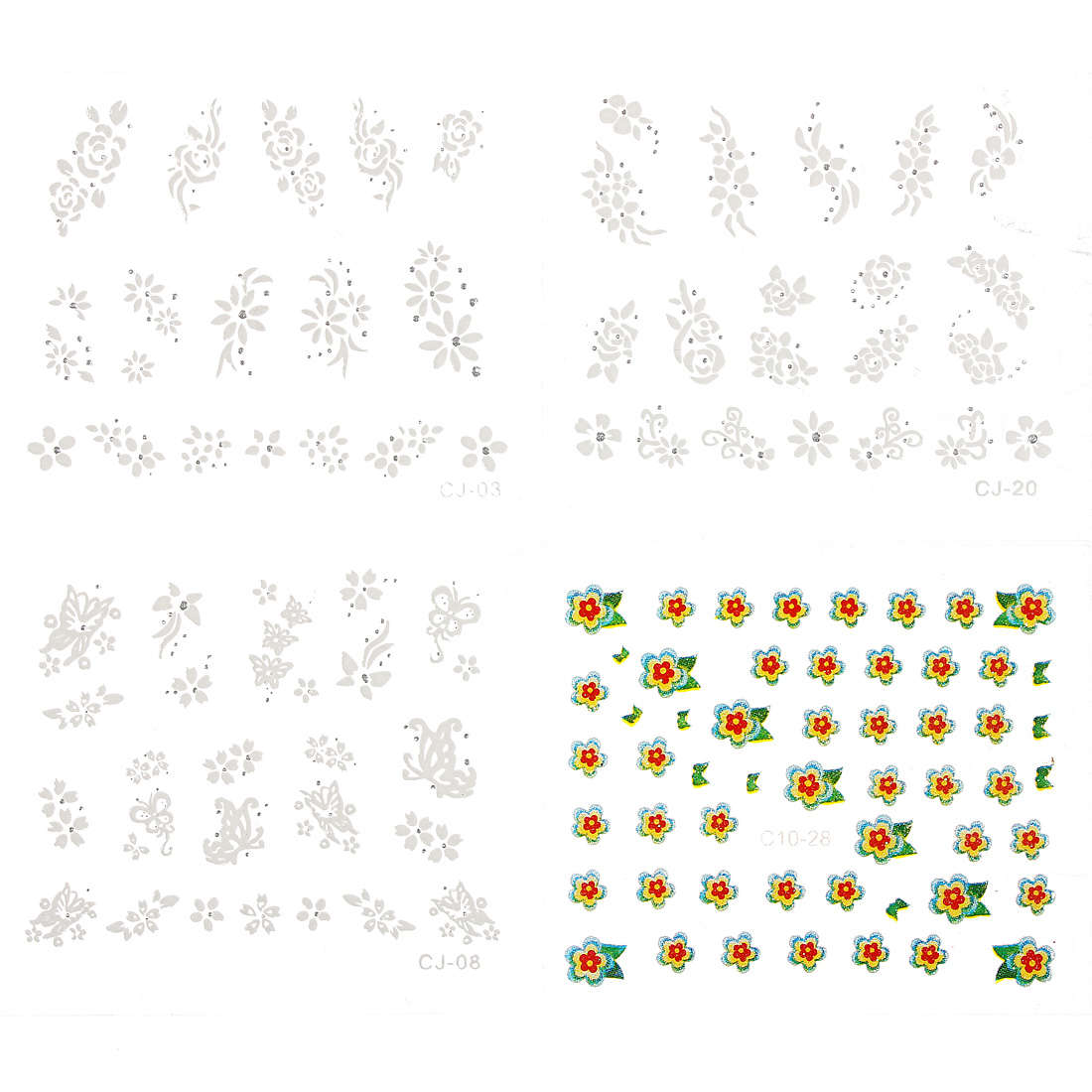 40 Sheets 3D Design Nail Art Sticker Tip Decal Decorations 10 free