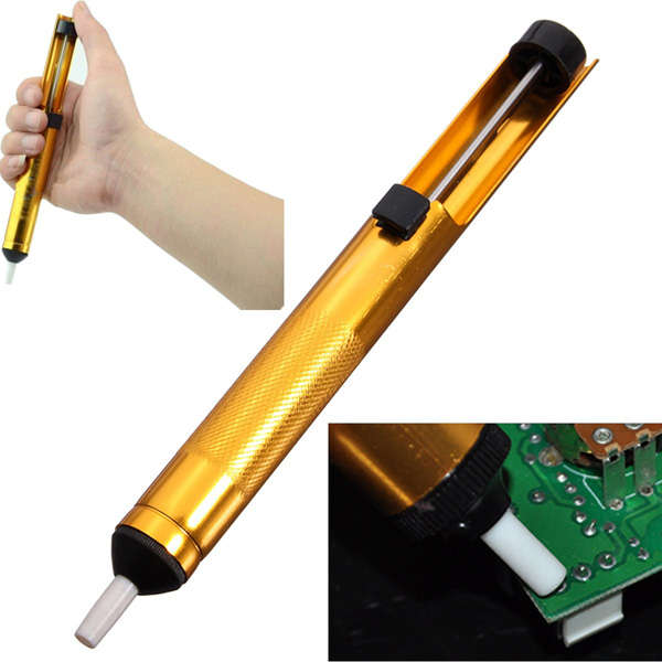 Desoldering Pump Sucker Solder Irons Removal Vacuum Tool Aluminum Teflon Tip
