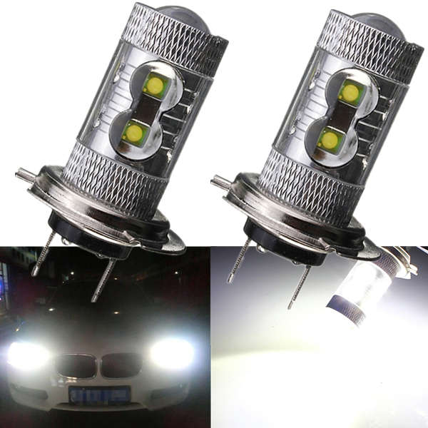 2 x 50W H7 LED Fog Driving Daytime Light Lamp Bulb HeadLight DRL