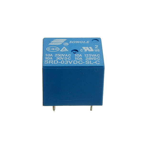 SONGLE Mini 3V DC Power Relay SRD-3VDC-SL-C PCB Type