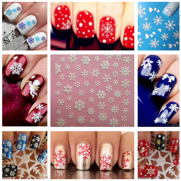 Christmas Snowflakes Snowmen 3D Nail Art Sticker Decal Decorations