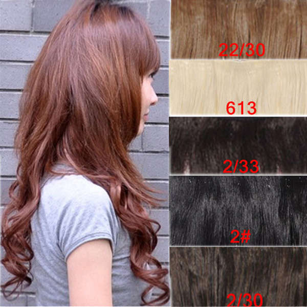 Women Long Curl Clip In Synthetic Hair Extension Hairpiece