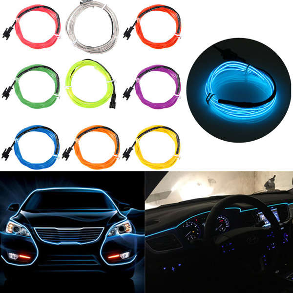 2M Single Color 5V USB Flexible Neon EL Wire Light Dance Party Decor Light