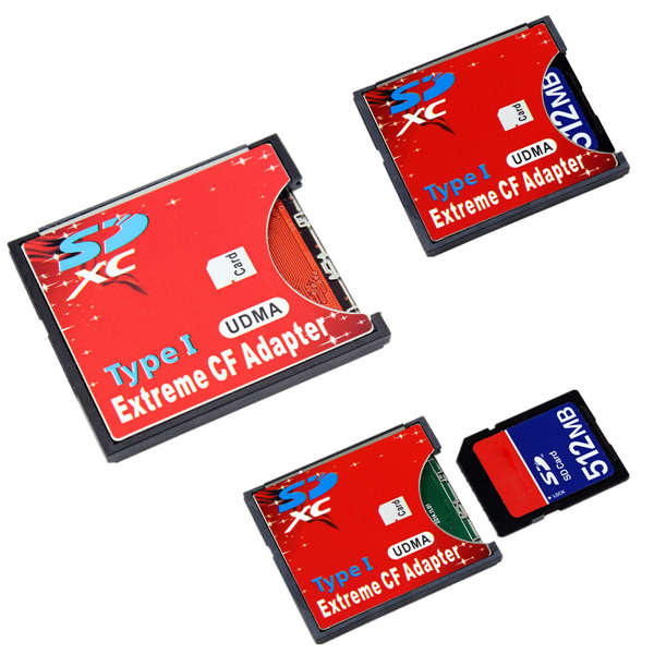 Extreme Single SD MMC SDHC SDXC Slot To CF Type I Compact Flash Memory CF Card