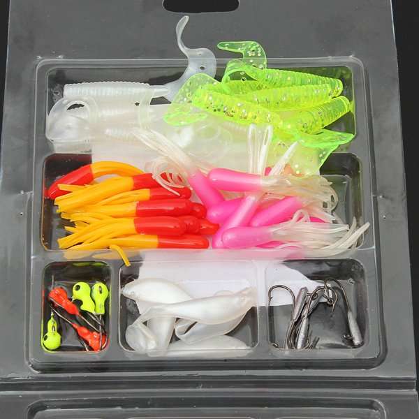 Soft  Fishing Lures Bait Small Hooks Fishing Tackles Set