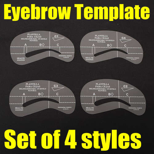 4 Styles Eyebrow Stencil Template Make Up Shaping Tool