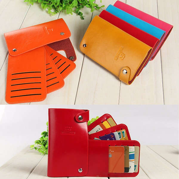 Men Women Candy Color ID Card Holder Credit Business 30 Card Holder Hasp Case