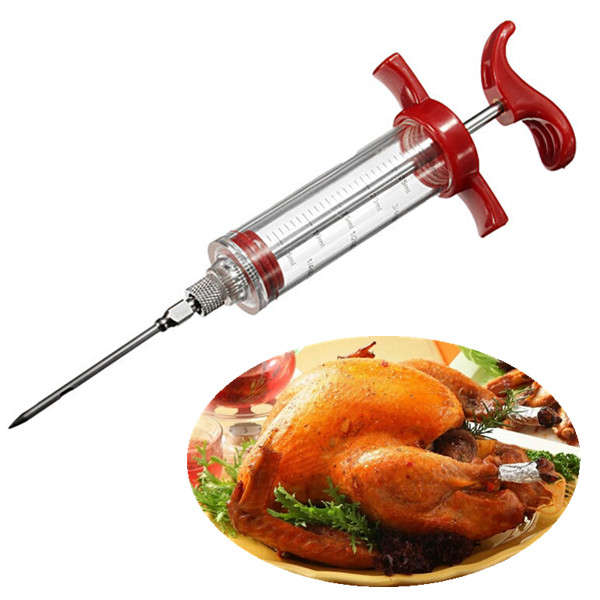 BBQ Barbecue Marinade Sauce Injector Turkey Needle Seasoning Syringe